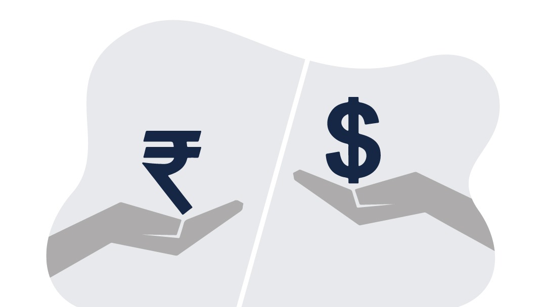 How is the value of the rupee decided with respect to the dollar?